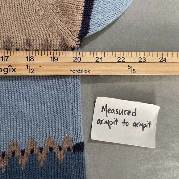 Jenny Buchanan Size Large Colorblock Striped Sweater Knit Zip Cardigan Country - Picture 7 of 8